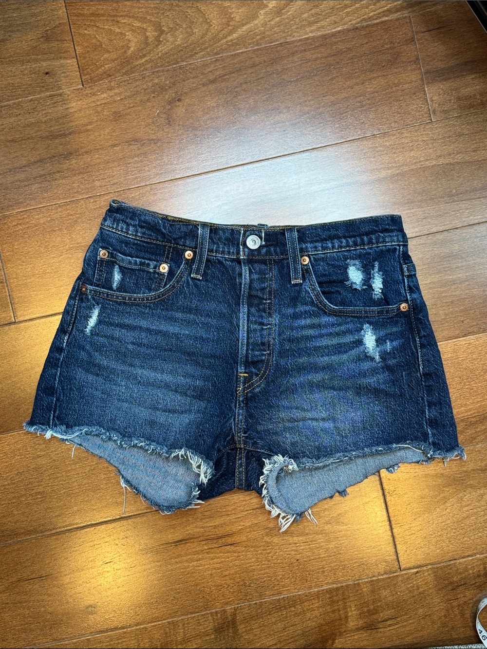 LEVI STRAUSS & CO. 501 Dark Blue Denim Cutoff Jean Shorts